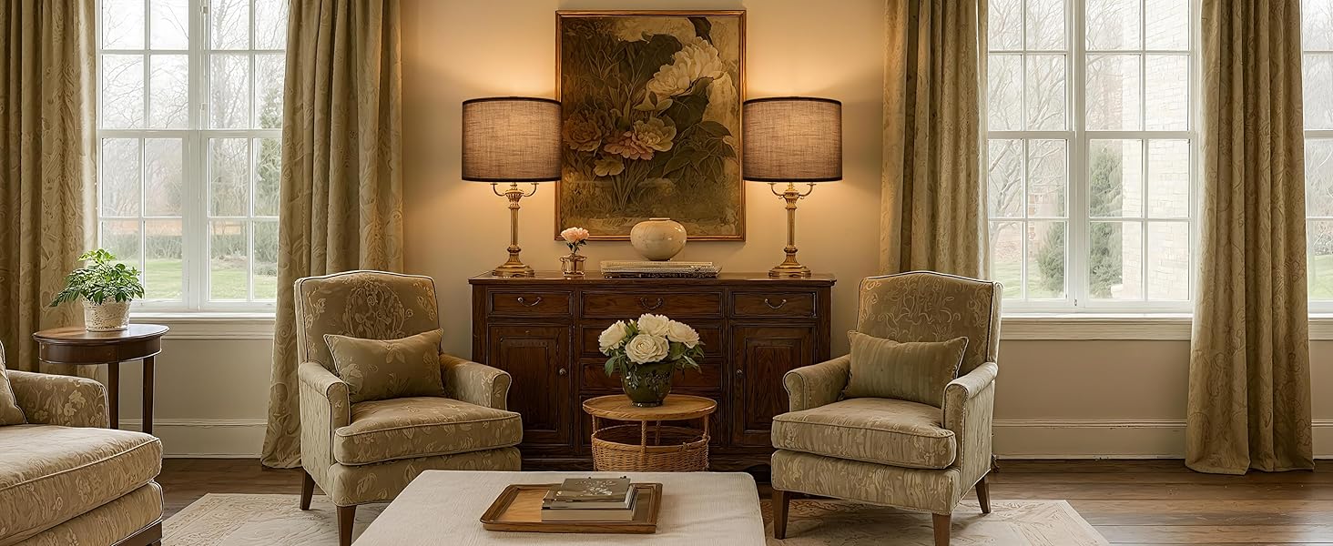 Gray Lampshades in Living Room