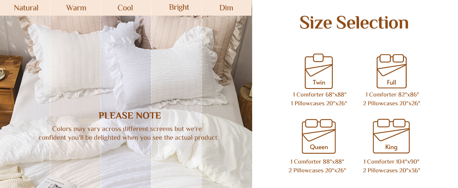 JOLLYVOGUE Queen Comforter Set 3 Pieces
