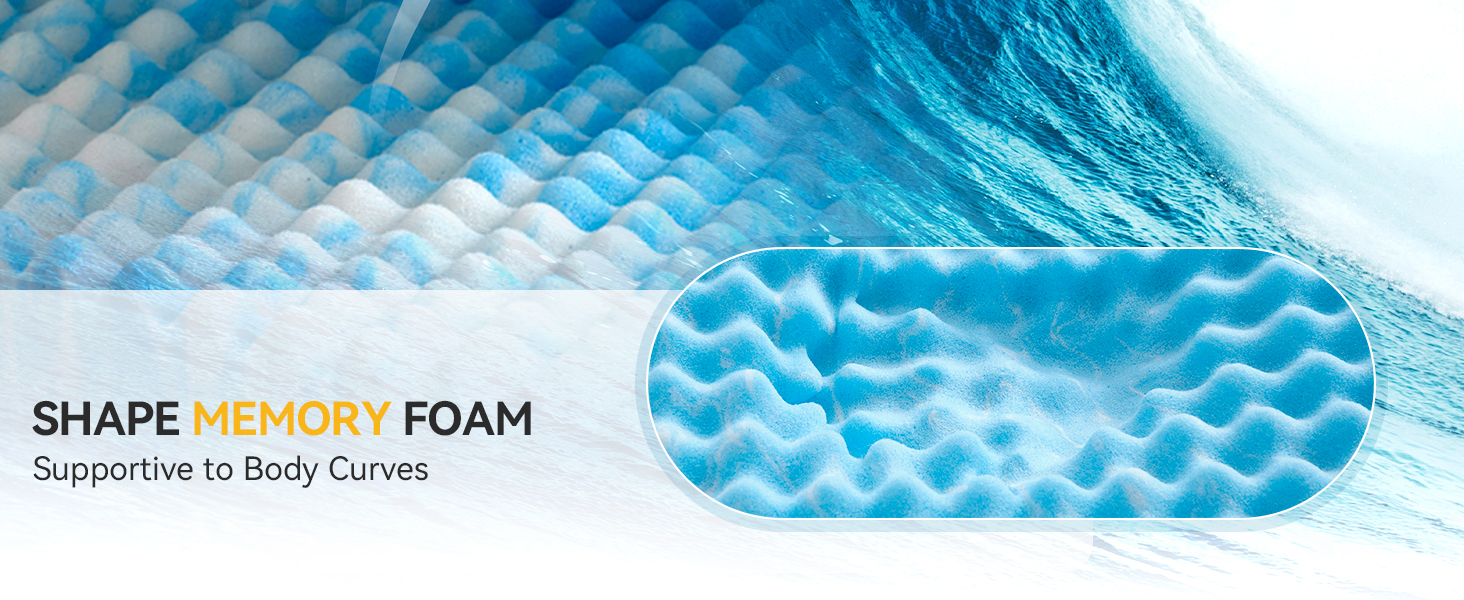 blue memory foam egg crate mattress topper