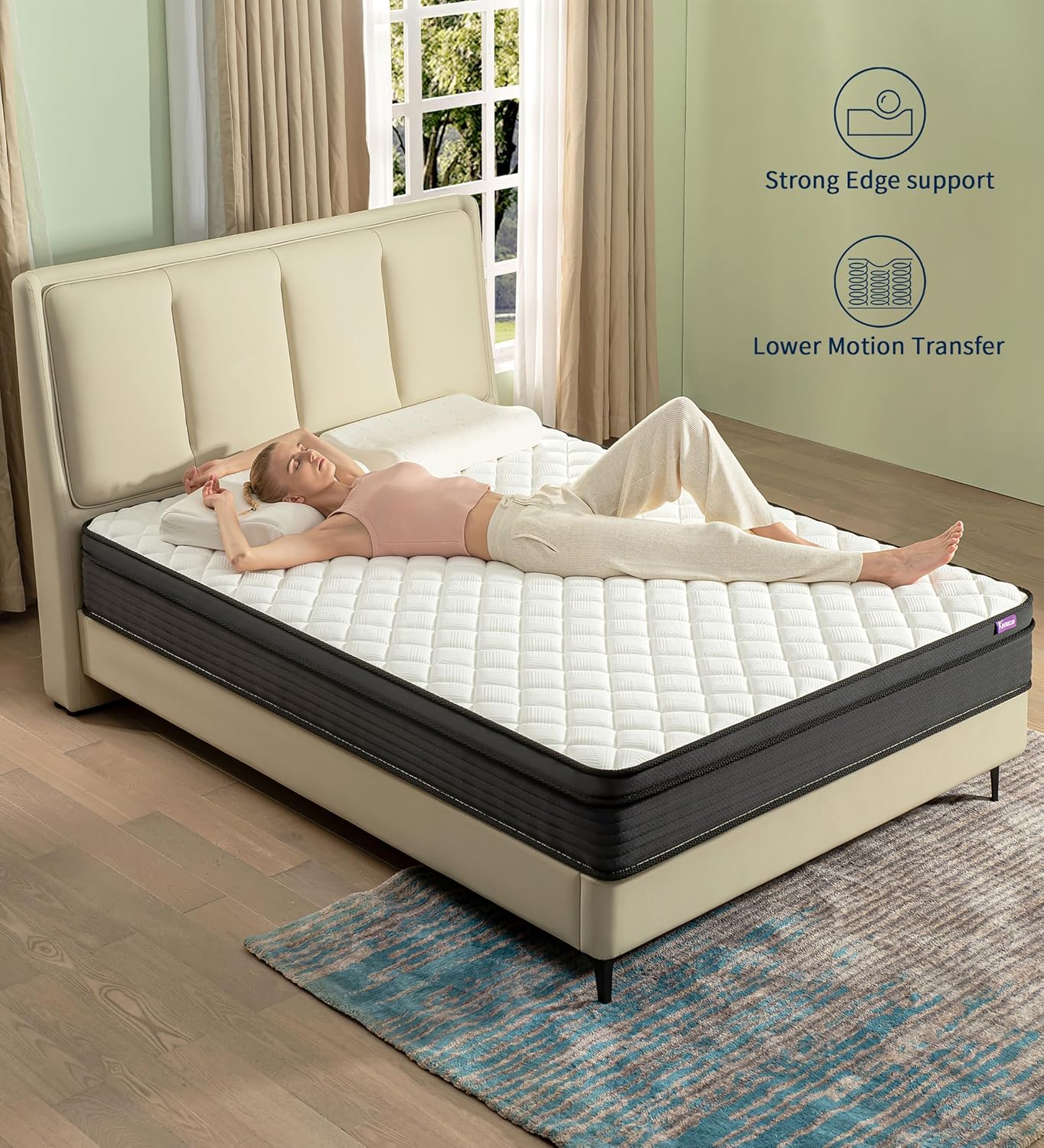 Queen Mattress,12 Inch Memory Foam Hybrid Mattresses in a Box with Individual Pocket Spring,for Pressure Relief & Motion Isolation Queen Size Mattress. - Image 6