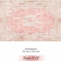 Pink Rug 3x5,Washable Area Rugs for Bedroom Living Room Kitchen Entryway,Small Boho Vintage Bohemian Distressed Non Slip Carpet,Blush - Image 7
