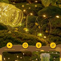 Minetom Fairy Lights Battery Operated with Remote, 33Ft 100 LED Waterproof String Lights Indoor Outdoor, Starry Twinkle Light for Christmas Home Bedroom Wedding DIY Centerpiece Decor - Image 2