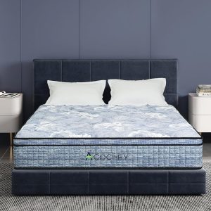 Queen Size Mattress,10 Inch Hybrid Memory Foam Blue Mattress,Pocket Springs Fast Rebound,Cooling Comfort,Medium Firm Mattress in a Box,Pressure Relief