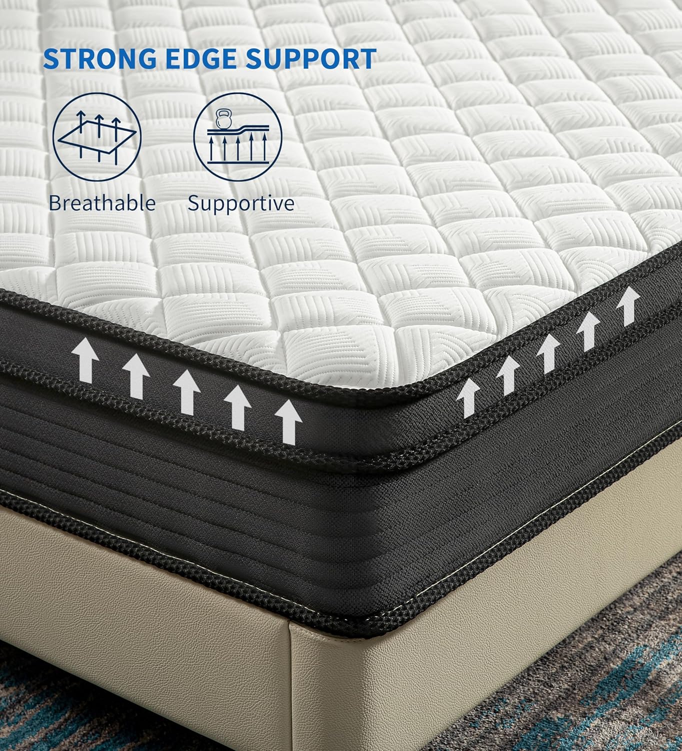 Queen Mattress,12 Inch Memory Foam Hybrid Mattresses in a Box with Individual Pocket Spring,for Pressure Relief & Motion Isolation Queen Size Mattress. - Image 8