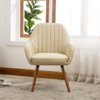 Roundhill Furniture Tuchico Contemporary Fabric Accent Chair, Arm Rest, Tan - Image 7