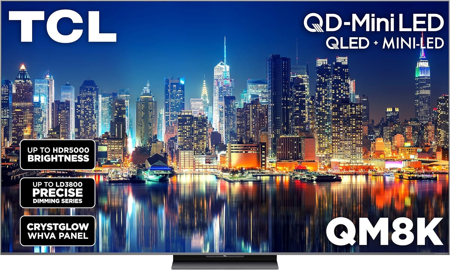 TCL 65-Inch Class QM8K Series QD-Mini LED 4K UHD Google Smart TV Next Generation Mini-LED TV - QLED, 144hz, 288hz VRR, No Bezel Design, Unrivaled Picture Quality, Ai Processing (65QM8K, 2025 Model)