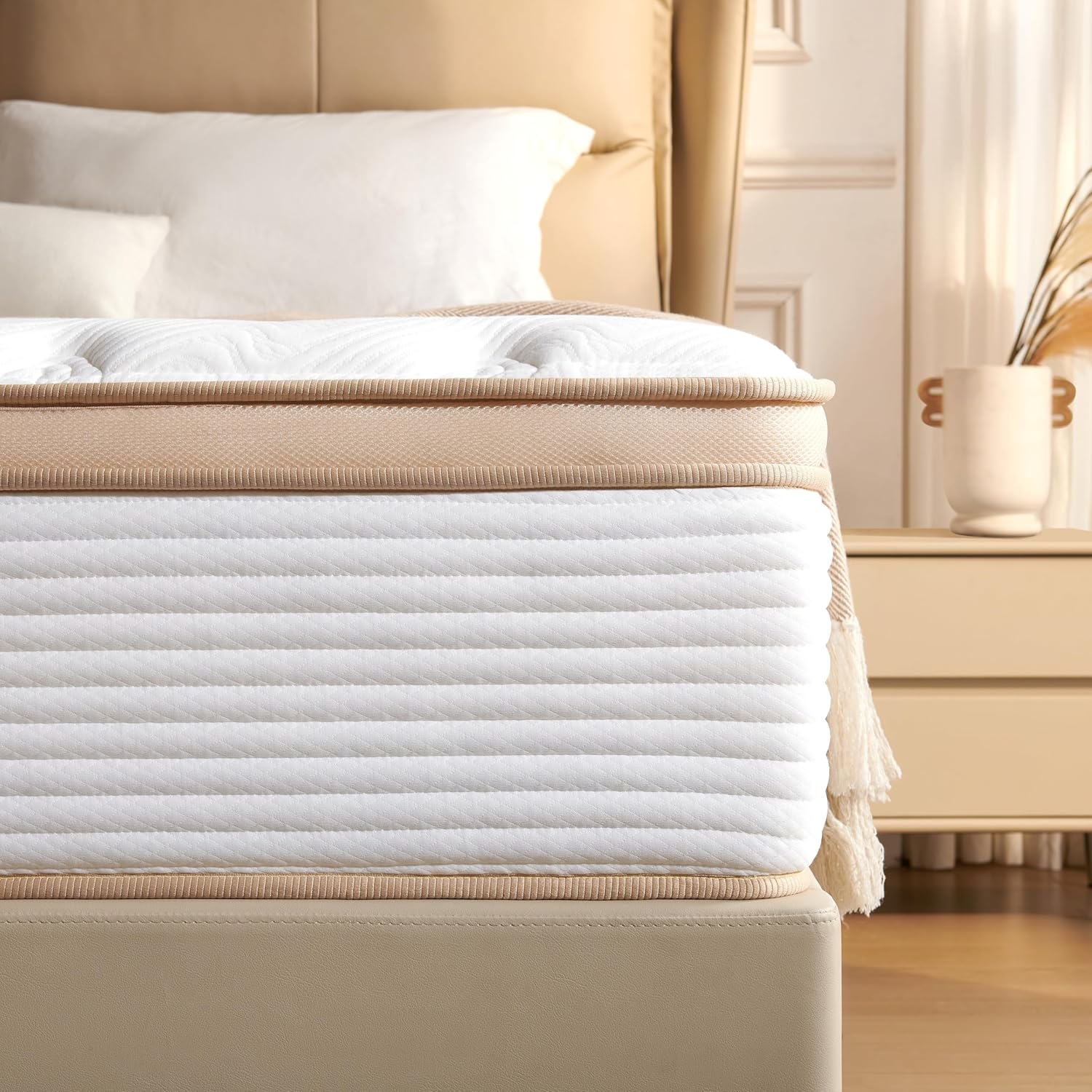 TQX Queen Mattress,12 Inch Hybrid Mattress in a Box: Memory Foam & Pocket Springs for Pressure Relief, Motion Isolation, Medium Firm,CertiPUR-US Certified,Fiberglass Free, 365 Night Trial - Image 5