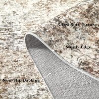 Area Rugs for Living Room: 5x7 Washable Neutral Abstract Rug for Bedroom Large Soft Modern Dining Room Rugs Indoor Floor Low Pile Carpet for Home Office Nursery - Brown Grey - Image 7