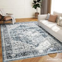 AMADA HOMEFURNISHING 5x7 Area Rugs, Washable Living Room Rug Low-Profile with Non-Slip Backing & Durable Edge Binding, Vintage 5x7 Rugs for Living Room, Bedroom, Dinning Room - Image 6