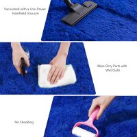 Blue Fluffy Area Rug for Bedroom, 4x5.9 Feet Shag Rugs for Living Room, Kids Rooms Boys Room Nursery, Soft and Comfy, Fuzzy Carpet Teen Dorm Home Decor Aesthetic, Upgrade Non Slip - Image 6