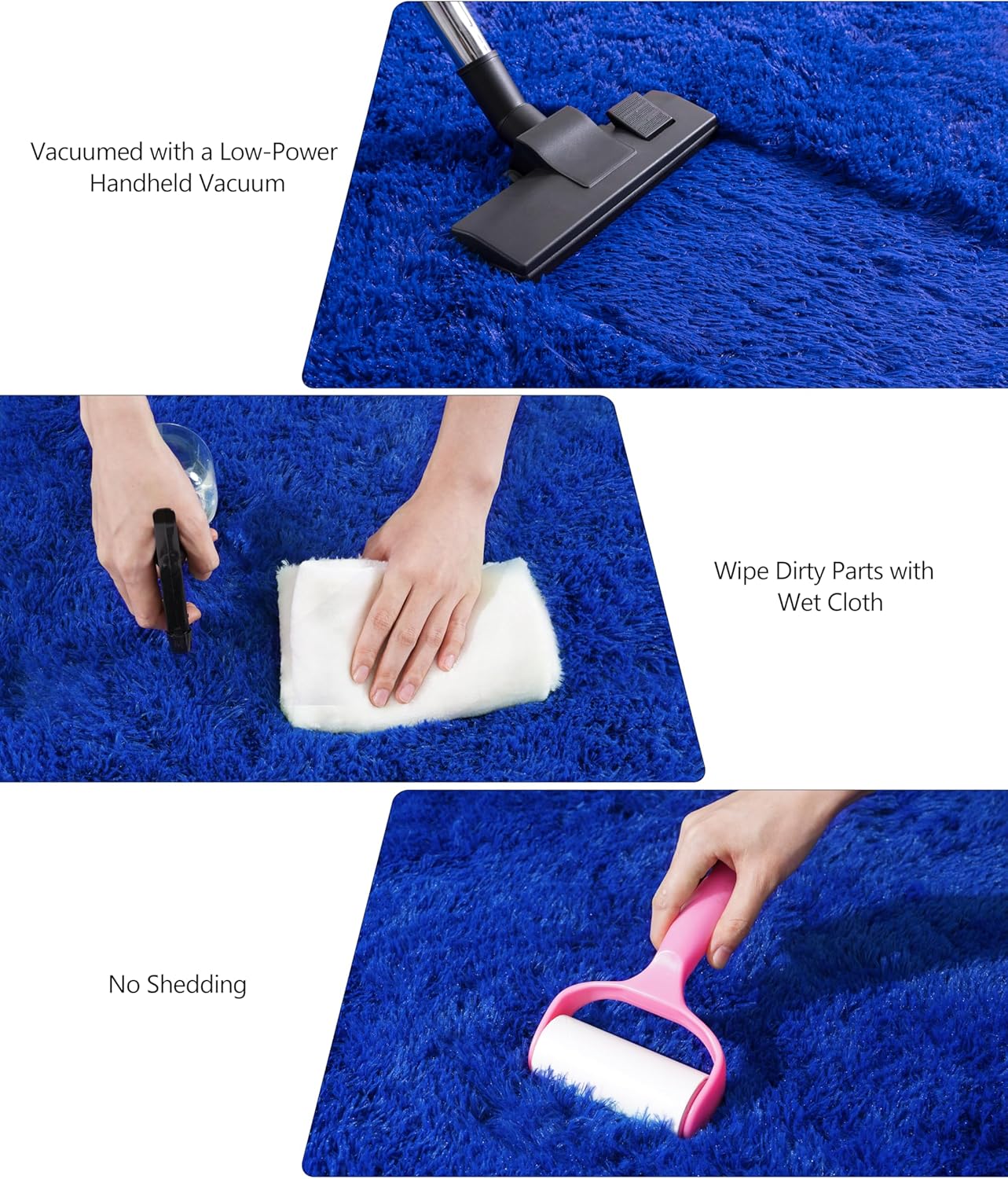 Blue Fluffy Area Rug for Bedroom, 4x5.9 Feet Shag Rugs for Living Room, Kids Rooms Boys Room Nursery, Soft and Comfy, Fuzzy Carpet Teen Dorm Home Decor Aesthetic, Upgrade Non Slip - Image 6