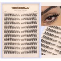 Natural Lash Clusters Wispy Eyelash Clusters C Curl Left&Right Cluster Eyelashes Extensions 180pcs Cluster Lashes DIY Individual Lash Extension Thin Band Cat Eye Lashes by TOOCHUNAG - Image 5