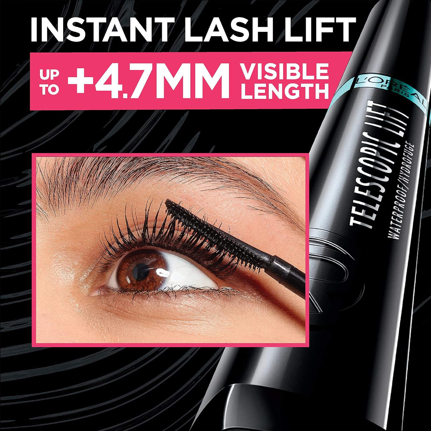 L'Oreal Paris Telescopic Lift Mascara, Lengthening and Volumizing Eye Makeup, Lash Lift with Up to 36HR Wear, Waterproof, Black, 0.33 Fl Oz - Image 4