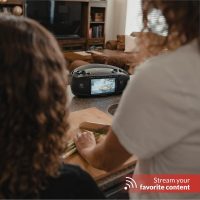 Aiwa Portable Boombox, Crystal Clear Sound with 3W x 2 Speakers and Bass Function, Featuring a 7" LCD Display, Bluetooth Connectivity, FM Radio, CD/DVD Player, Streaming on Roku and Amazon Firestick - Image 8