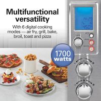 Hamilton Beach 6-in-1 Sure Crisp Air Fryer Toaster Oven Combo & Electric Indoor Grill, 450 F Searing Temp, Bake, Broil, Toast and Pizza Function, .88 cu. ft., 6 Slice Capacity, Stainless Steel (31395) - Image 2