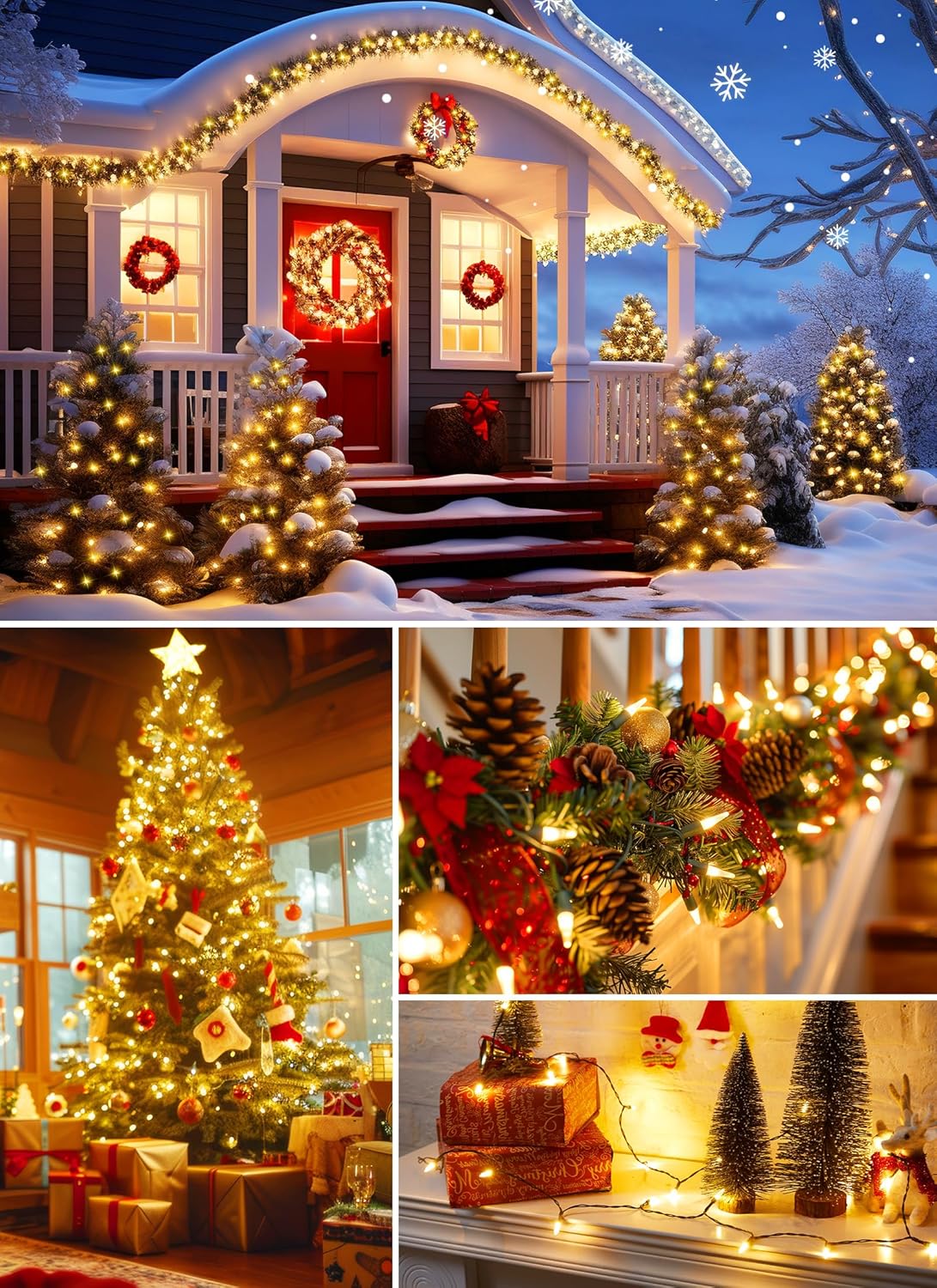 Clear Christmas String Lights 50 Count 12 Feet Incandescent Bulb Mini Lights for Indoor Outdoor Xmas Tree Garland Birthday Wedding Party Festival Decoration, Green Wire - Image 4