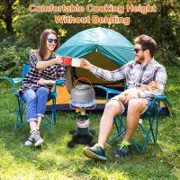 Camping Stove Propane Burner, Portable Camp Stove with Foldable Gas Tank Base, Adjustable Flame Backpacking Cooker for Camping, Small Single Burner Propane Stoves Kit for Hiking Tent Outdoor Cooking - Image 3