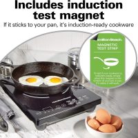 Hamilton Beach Portable Single Induction Cooktop Countertop Burner Hot Plate with Fast Heating Mode, 1800 Watts, 10 Temperature Settings up to 450F, Black (34104) - Image 6