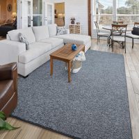 Chicrug Modern 3x5 Area Rugs for Bedroom Living Room, Memory Foam Low-plie Carpet Rug for Kids Playroom, Indoor Floor Rug for Bedside Dorm Dining Room Home Decor, Dark Blue and White - Image 2