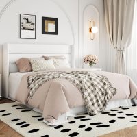 Allewie Queen Size Velvet Lift Up Storage Bed, Modern Wingback Headboard, Hydraulic Support, No Box Spring Needed, White - Image 4