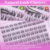 Wispy Lash Clusters Kit Venus Invisible Band Eyelash Clusters 8-16mm Lash Extension Kit Natural Lashes Clusters Eyelash Extension Kit with Thin Band Lash Cluster Clear Lash Glue and Tweezers by Wtvane - Image 9