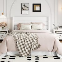 Allewie Queen Size Velvet Lift Up Storage Bed, Modern Wingback Headboard, Hydraulic Support, No Box Spring Needed, White - Image 3