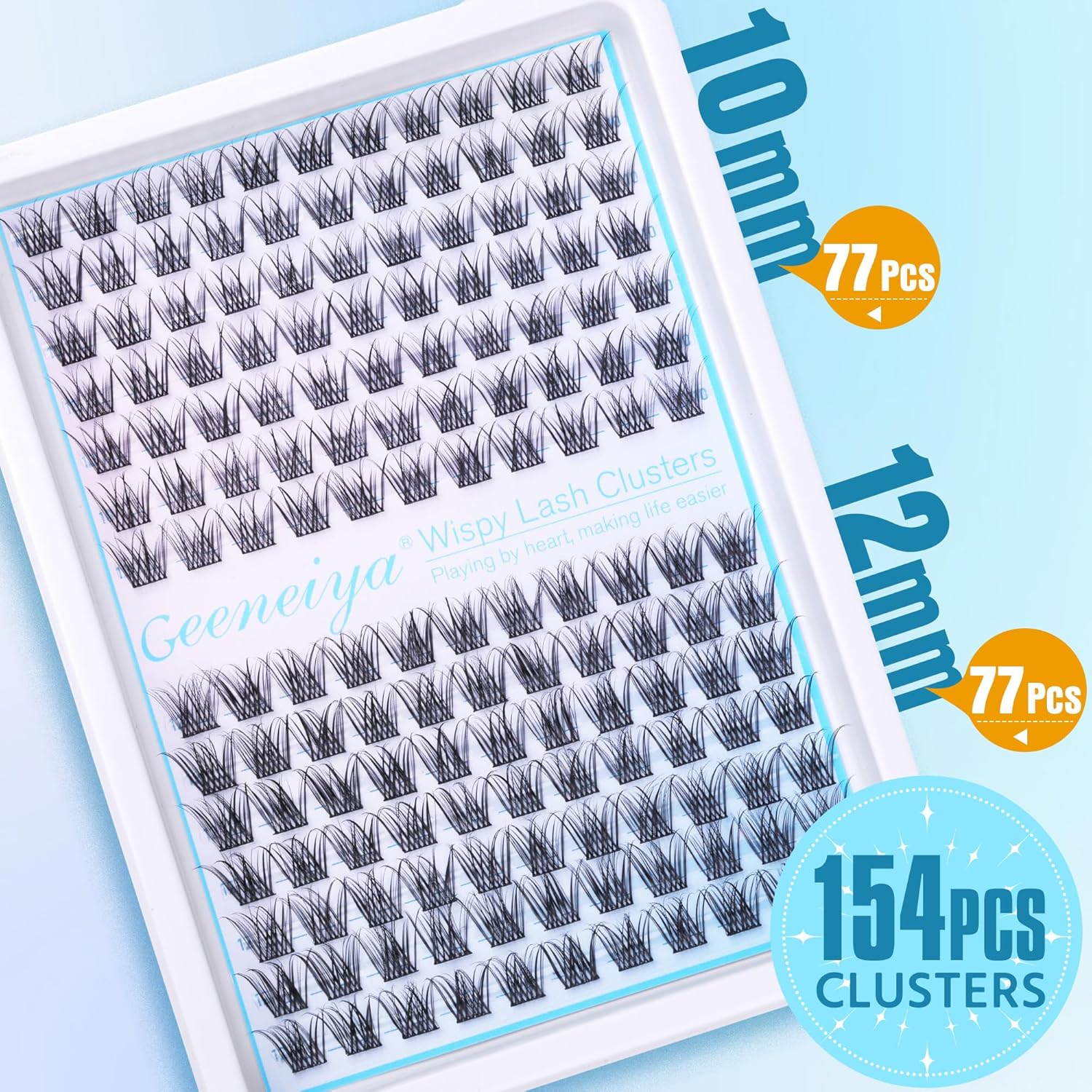 Short Lash Clusters Wispy C Curl Eyelash Clusters 10-12MM Individual Eyelashes Natural Cluster Eyelash Extensions Natural Looking Cluster Lashes by Geeneiya(154PCS, C Curl, 10-12mm) - Image 5