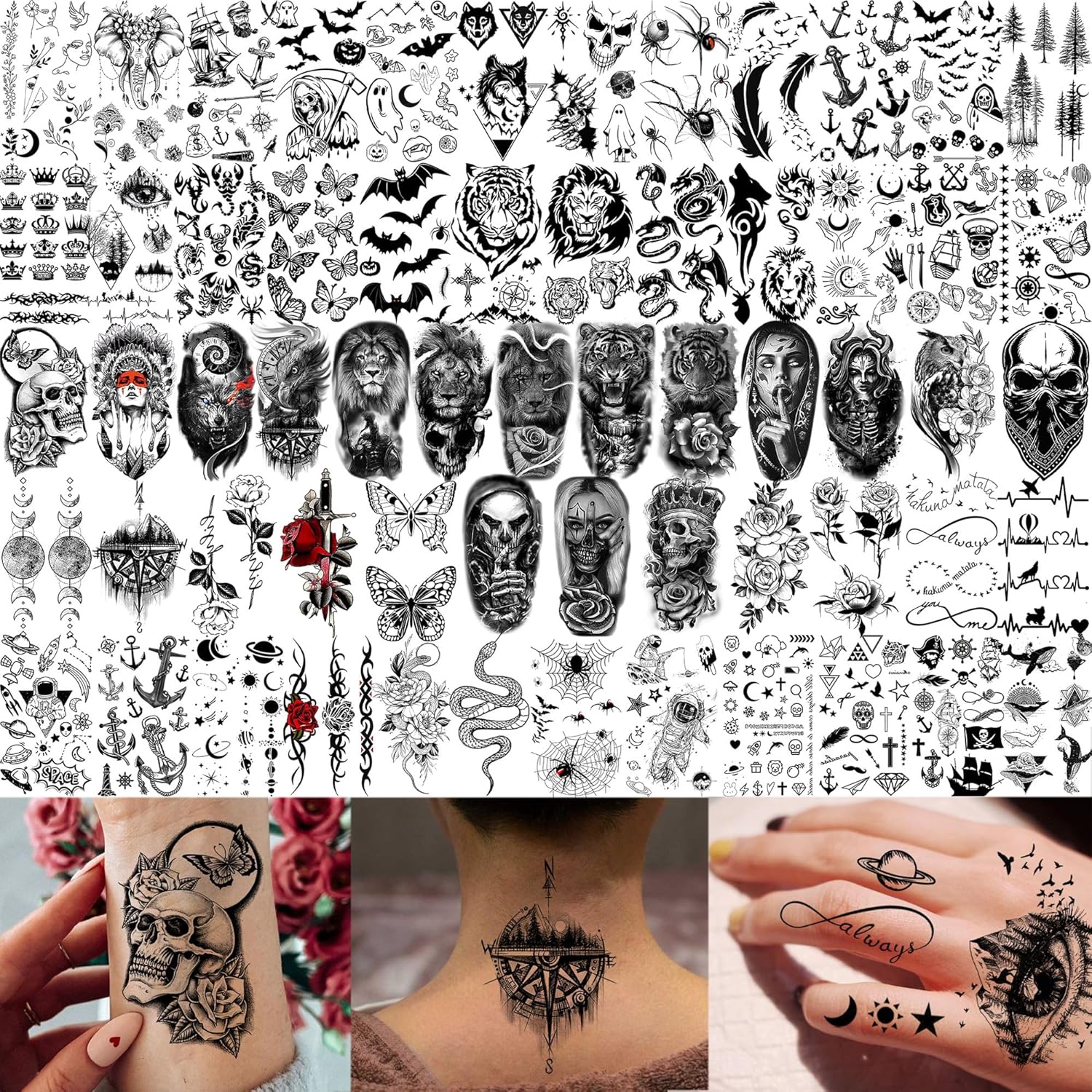 73 Sheets Halloween Chicano Temporary Tattoos For Women Men Adults Cholo Chola, Our Lady of Guadalupe Tattoo Stickers Religion, Chicana Gangster Prisoner Mexico Culture Joker Fake Tattoo Jesus Christ - Image 5