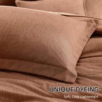 Monbix Queen Comforter Set - 7 Pieces Cationic Dyeing Autumn Leaf Bed in a Bag Queen Bedding Sets with Comforter, Sheets, Pillowcases & Shams, Reversible Bedding Comforters Sets - Image 6