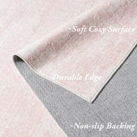 Light Pink Rug 5x7 for Nursery Bedroom,Abstract Cute Modern Washable Boho Area Rugs for Girls Room,Blush - Image 3