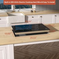 Empava Electric Cooktop, 30 inch 4 Burners, Built in Radiant Stove, Including Dual Zone Element, Ceramic Glass Smooth Surface in Black, ETL Certified, All Kinds of Cookware, 220-240V, No Plug - Image 7