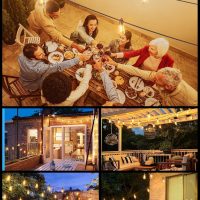 Brightown Outdoor Solar String Lights Waterproof 58FT with 25 Shatterproof ST38 LED Bulbs, 2700K Solar Lights Outdoor with Remote, Solar String Lights for Outside, Camping, Yard, Party Decor - Image 7