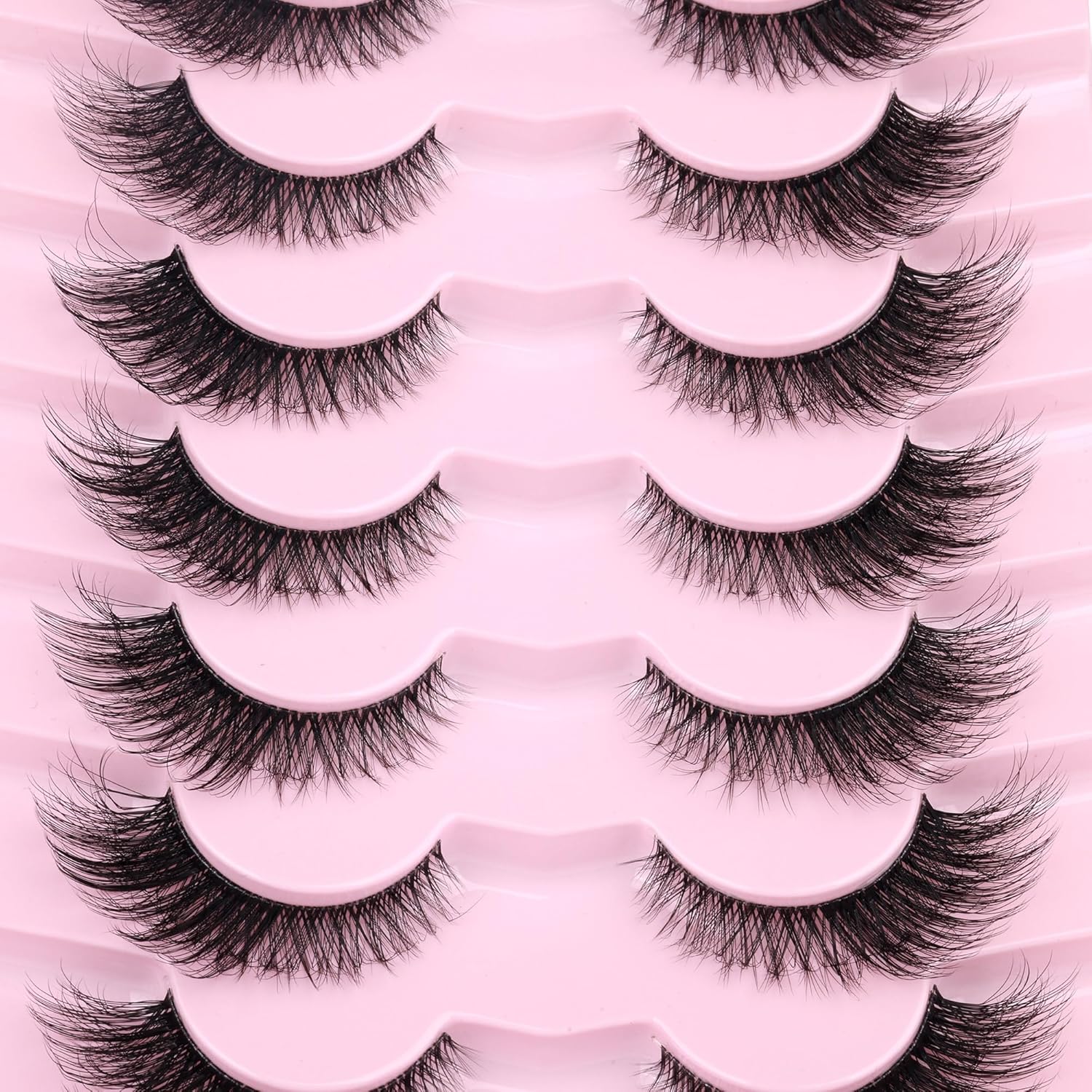Fox Eye Lashes Wispy Eyelashes Natural Look Clear Band Lashes Fluffy Faux Mink Lashes Strip Natural False Lashes Pack by GVEFETIEE 8 Pairs - Image 7