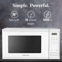 Farberware 1.1 Cu. Ft. 1000-Watt Microwave Oven Digital Control, 10 Power Levels, One-Touch Cooking, Defrost, Child Safety Lock, White - Image 2