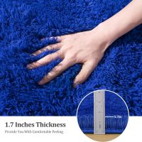 Blue Fluffy Area Rug for Bedroom, 4x5.9 Feet Shag Rugs for Living Room, Kids Rooms Boys Room Nursery, Soft and Comfy, Fuzzy Carpet Teen Dorm Home Decor Aesthetic, Upgrade Non Slip - Image 5