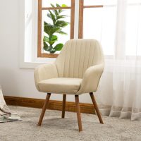 Roundhill Furniture Tuchico Contemporary Fabric Accent Chair, Arm Rest, Tan - Image 2