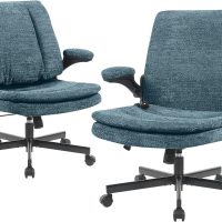 Criss Cross Legged Office Chair with Flip-Up Back (Dark Green) - Image 9