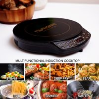 Nuwave Precision Induction Cooktop Gold, 12” Shatter-Proof Ceramic Glass Surface, Large 8” Heating Coil, Portable, 51Temp Settings 100°F to 575°F, 3 Wattage Settings 600, 900, and 1500 Watts - Image 2