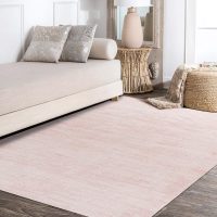 Light Pink Rug 5x7 for Nursery Bedroom,Abstract Cute Modern Washable Boho Area Rugs for Girls Room,Blush - Image 6