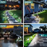 GIGALUMI 24 Pack Solar Path Lights Outdoor,Solar Lights Outdoor Waterproof,Stainless Steel LED Landscape Lighting,Solar Garden Lights for Driveway,Pathway,Patio,Yard - Image 5