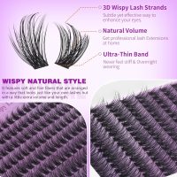 EYDEVRO Wispy Lash Clusters Natural Eyelash Clusters 9-18mm Cluster Eyelash Extensions CD Curvature 192 Pcs Manga Cluster Lashes Individual Lashes DIY Lash Extensions - Image 4
