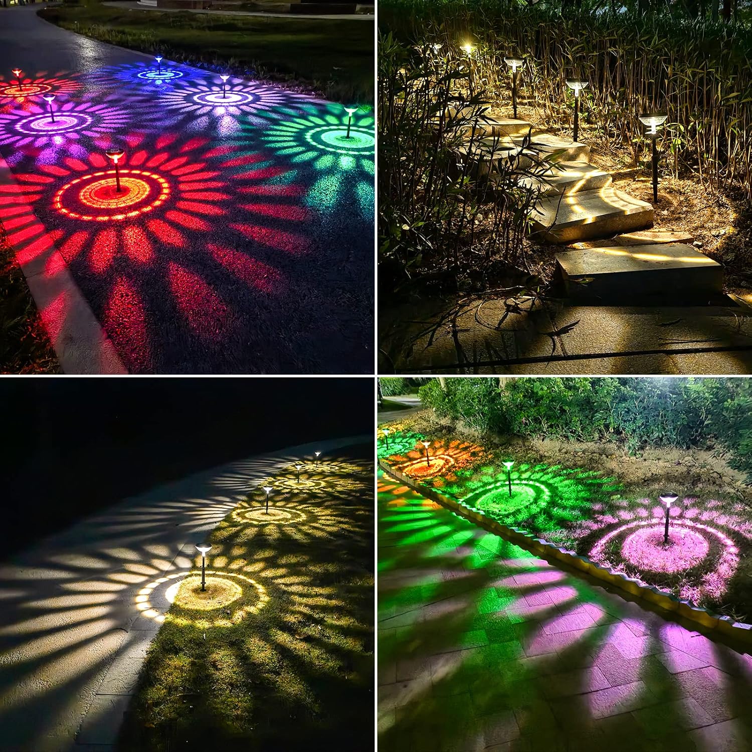 Bright Solar Pathway Lights 6 Pack,Color Changing+Warm White LED Solar Lights Outdoor,IP67 Waterproof Solar Path Lights,Solar Powered Garden Lights for Walkway Yard Backyard Lawn Landscape Decor - Image 6