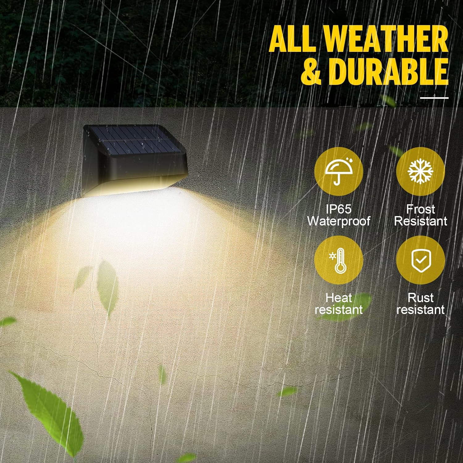 Brighter Solar Fence Lights,Solar Lights Outdoor Waterproof,Warm White and RGB 8 Colors,Dusk to Dawn Deck Light, Outdoor Lighting for Backyard/Railing/Wall/Step/Patio(12 Pack,Black) - Image 5