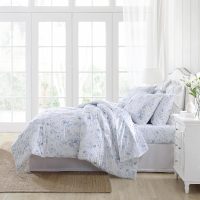 Laura Ashley - Queen Comforter Set, Soft Cotton Bedding with a Medium Weight for Year Round Use, Reversible 3 Piece Bed Set with Matching Pillowcases (Belinda Chambray Blue) - Image 2