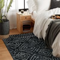 Wonnitar Moroccan 3x5 Rug, Black Washable Small Rug for Bedroom, Non-Slip Geometric Tribal Entry Throw Mat, Boho Farmhouse Rustic Soft Low Pile Area Rug for Bathroom Dining Guest Room (Black,3'x5') - Image 6