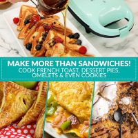 Nostalgia MyMini Personal Sandwich Maker, Nonstick Panini Press, Pizza Pockets, Quesadillas, Mint Green - Image 5