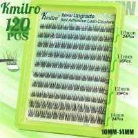 Self Adhesive Eyelashes 10-14mm Natural Self Adhesive Lash Clusters Wispy Press on Lashes No Glue Needed 120Pcs Pre Glued Lashes Clusters Reusable DIY Eyelash Extensions Kit with Tweezers, by Kmilro - Image 3