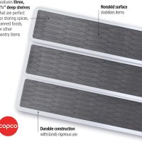 Copco 3-Tier Non-Skid Spice Rack Organizer for Kitchen Cabinet or Pantry, 15-Inch Tiered Shelf, White/Gray, Slip-Resistant Design for Jars and Bottles - Image 3