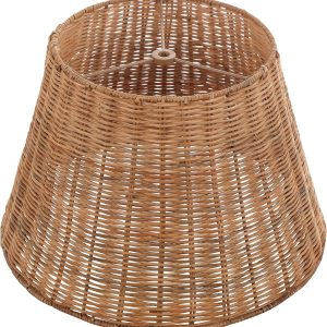 Aspen Creative 32989, Empire Natural Rattan Spider Shade, 9" Top x 14" Bottom x 9-1/2" Slant