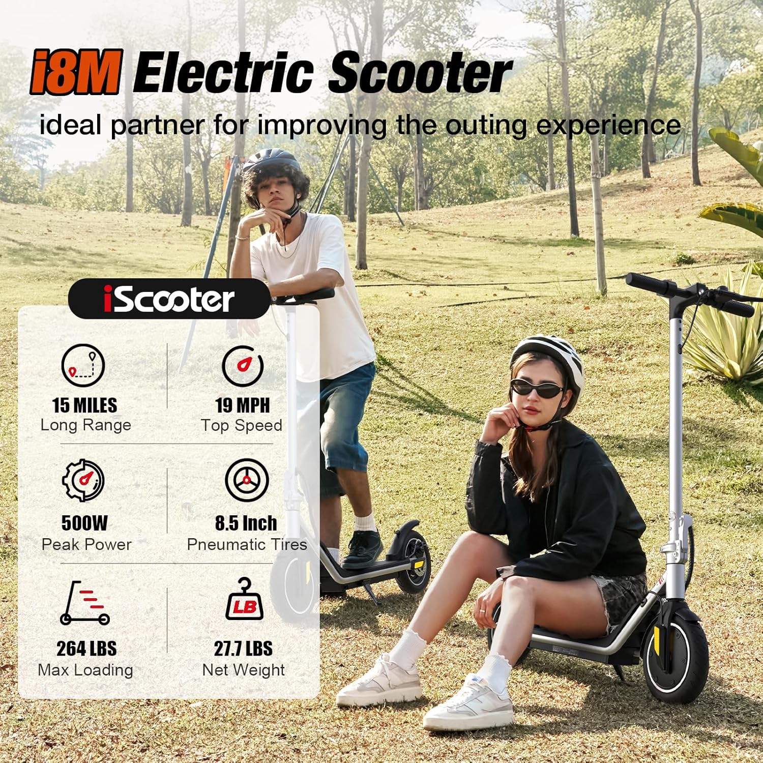 iScooter Electric Scooter for Adults & Teens, 500/650 Peak Power, Up to 15/18/25 Miles Range, 19/22/25 MPH Top Speed, Cruise Control, Dual Braking System, Foldable E-Scooter for Commuting & Campus Use - Image 2